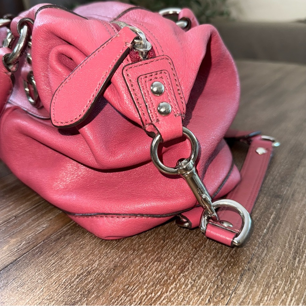 Coach Y2K Baguette Shoulder Bag Purse Pink Leather 90s - Picture 7 of 16